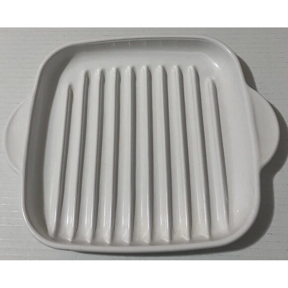 Vintage Corning Ware White Coupe Glass Microwave Rack 9' - Picture 3 of 11